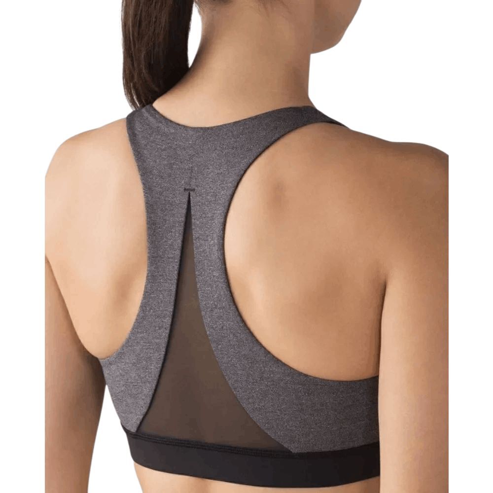 LULULEMON ATHLETICA Invigorate Bra In Heathered Black Black Size 2